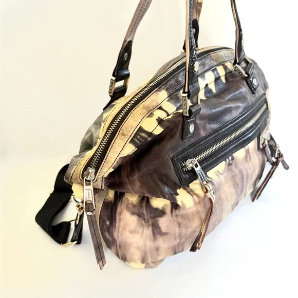 L.A.M.B Gwen Stefani Leather Tie Dye Y2K Millenial Shoulder Hobo Bag Vintage - Picture 3 of 9